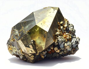 Pyrite Crystal Formation - A Close-Up of a Mineral Specimen.