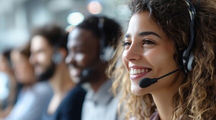 Engaged Support Agents Smiling While Providing Assistance in a Dynamic Customer Service Environment