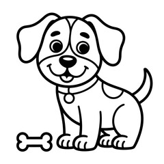 a black and white a dog coloring page 