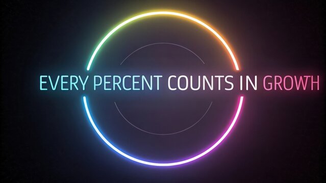 Glowing Neon Circle Displaying Progress and Percent