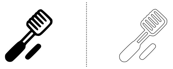 Spatula Icon – Kitchen Utensil, Cooking Tool, Frying, Baking, Food Preparation, Spatula for Cooking, Cooking Equipment in Bold and Outline Style