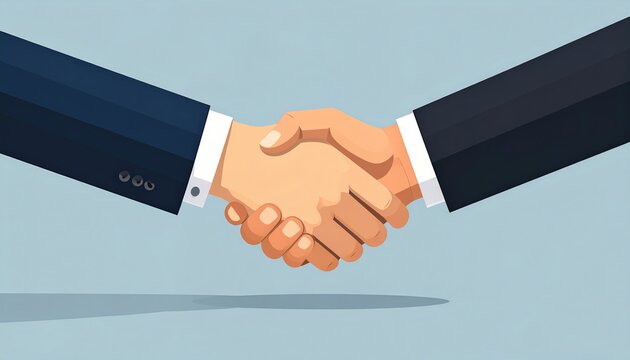 A business handshake symbolizing agreement and collaboration, showcasing a strong gesture of unity and partnership.