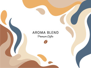 Stylish Coffee Blend Advertisement with Abstract Shapes and Modern Design Elements