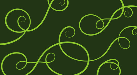 Curving green tendrils on dark background