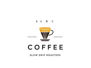 Elegant Slow Drip Coffee Logo Design A Minimalist Graphic for Coffee Roasters