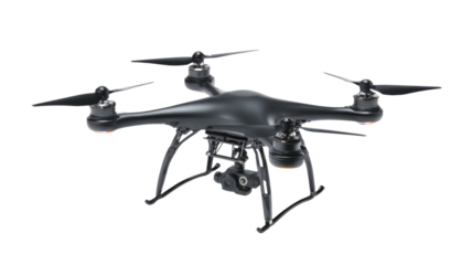 Drone quadcopter flying with camera capturing aerial views, modern uav technology performing remote surveillance