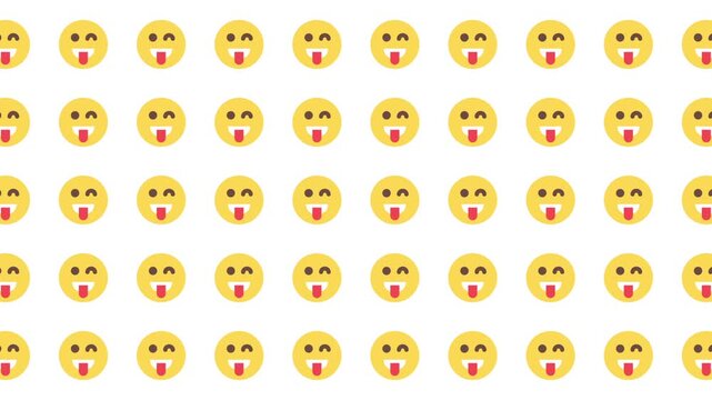 Many repeating yellow surprised face emoji icons on a white background. Suitable for social media, graphic design, and communication projects.