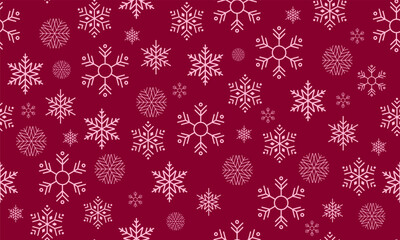Snowflakes seamless pattern. Falling snowflakes. Winter holidays theme. Seamless background with snowflakes. Snowfall. Vector illustration