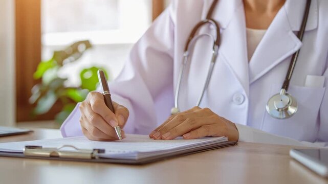 医療従事者がカルテを記入している　AI生成素材