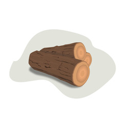 Illustration of Pile of Brown Logs