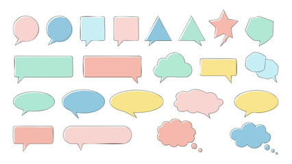 Pastel Speech Bubbles Collection - Cute and Versatile Design Elements.