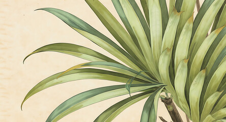 Closeup of a Palm Trees Green Leaves.