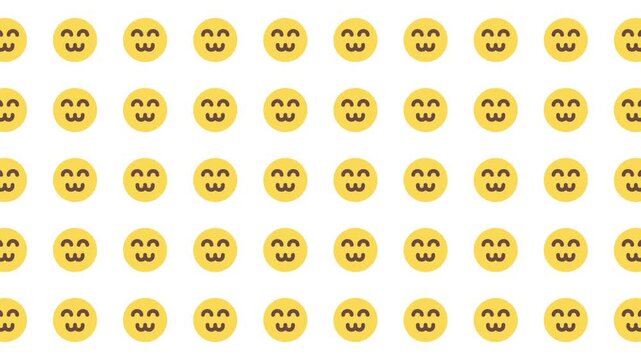 Many yellow grinning face emojis in rows and columns perfect for social media posts, email marketing, websites, and digital communication.
