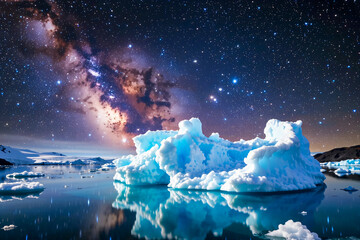 天の川と流氷 | Milky Way and drift ice Generative AI