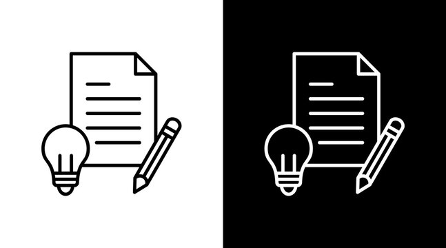 Creative Brief Outline White Icon Set Design