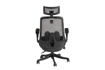 Chair office back modern chair trending chair new design gaming chair study chair cushion seat movable adjustable handle white background back view.