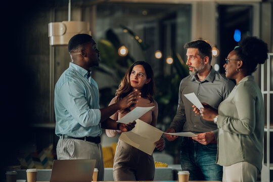 Business people having a discussion in office