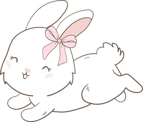 Cute Bunny hand drawn Illustration