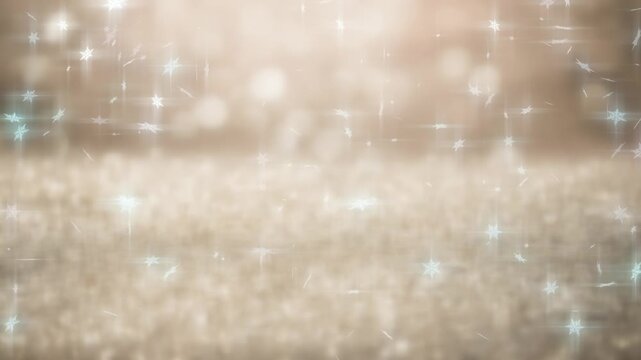 キラキラ光るラメ・グリッターの背景　雪が降り積もった冬の景色に降る雪の結晶　キラキラ輝く冷たい降雪の背景　クリスマス・ホリデーの背景