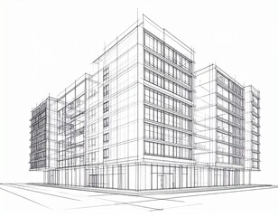 Fototapeta premium Architecture sketch of building