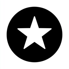 Obraz premium A shining star in a black circle. The star is a symbol of excellence and achievement