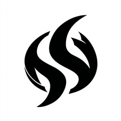 Obraz premium Elegant and minimalist black logo design, perfect for branding or abstract concepts. A creative emblem for various design purposes