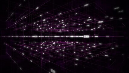 colorful moving lines in cyberspace with randomly moving binary code hi tech design dark technology background - Powered by Adobe