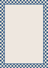 青・A4縦CMYKメニュー表台紙、レトロヴィンテージカラー壁背景350dpi