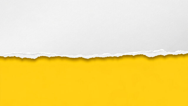 Torn paper edge on yellow background - Powered by Adobe