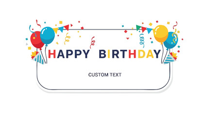 Festive Birthday Celebration Colorful Balloons and Confetti Design