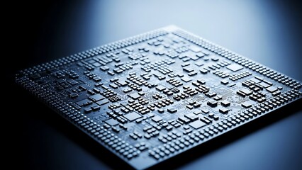 Central processing unit connected to smaller chips in a network hub.