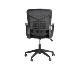 Chair back view for Home Office Use Contemporary Study black Breathable Perforated Design modern chair new design Adjustable Task Chair with Padded Seat and Arm Support white background