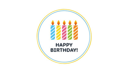 Celebrate with Festive Birthday Candles Illustration in Cheerful Colors and a Delightful Greeting