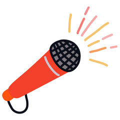 Microphone in Cute Hand-Drawn Style for Party Entertainment