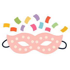 Party Mask in Cute Hand-Drawn Style for Festive Celebration