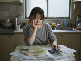 家計に悩む主婦　Generative AI
