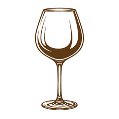 Elegant vintage sketch illustration of a wine glass perfect for dining and drinking related designs