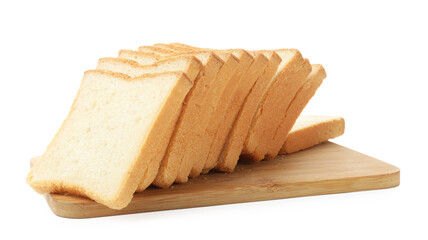 Slices of toast bread isolated on white