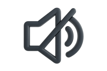 Mute speaker icon 3d render, silent mode symbol
