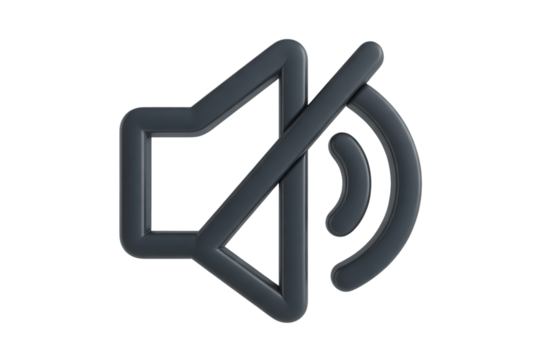 Mute speaker icon 3d render, silent mode symbol