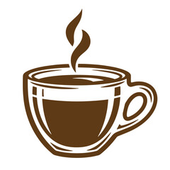 Vector illustration of a warm coffee cup with steam rising in a sketch vintage style