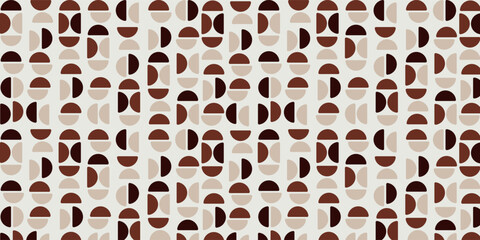 Light Color Background Coffee Pattern. Coffee Beans Vector Pattern. Coffee Half Beans Pattern.