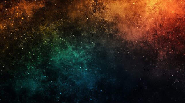 Vibrant abstract explosion of color and texture with fiery orange and deep teal hues