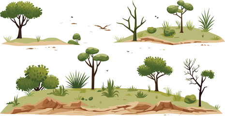savannah vegetation setstic isolated