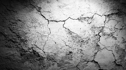 Obraz premium A textured, cracked concrete surface showcasing an aged and weathered appearance, emphasizing its rugged character.