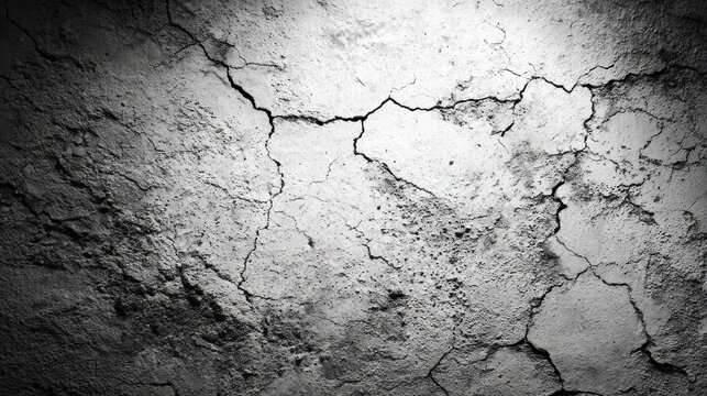 A textured, cracked concrete surface showcasing an aged and weathered appearance, emphasizing its rugged character.
