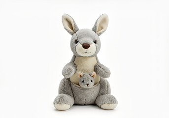 Obraz premium Delightful Kangaroo Plush Toy with Baby Joey, Perfect for Cuddles and Playtime for Kids