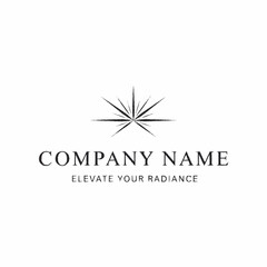 Elegant Starburst Logo Design for Company Name Elevate Your Radiance.