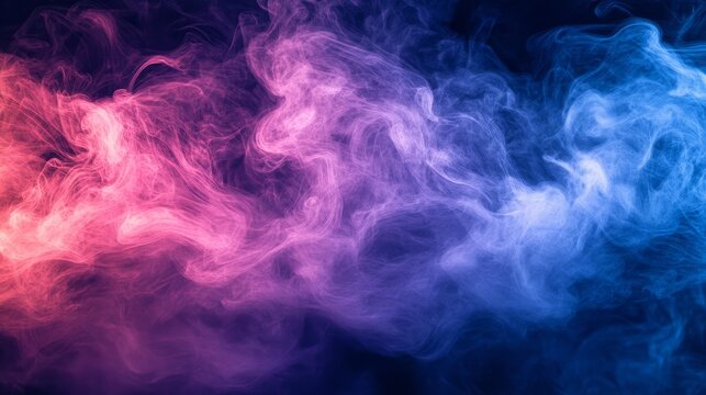 Vibrant swirling smoke in neon pink and electric blue hues