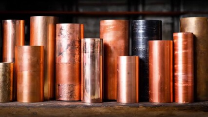 Medium shot of multiple copper prototypes side by side illustrating the variety of bespoke customization options available.